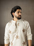 Beige Linen Mens Kurta With Payjama - Side View | Samyak Fashion