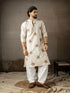 Beige Linen Mens Kurta With Payjama - Close-up View | Samyak Fashion