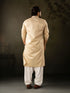 Beige Linen Mens Kurta With Payjama - Back View | Samyak Fashion