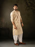 Beige Linen Mens Kurta With Payjama - Close-up View | Samyak Fashion