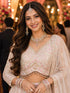 Beige Real Premium Net Lehenga Choli - Back View | Samyak Fashion