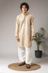 Beige Viscose Mens Kurta With Payjama - Front View | Samyak Fashion