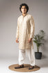 Beige Viscose Mens Kurta With Payjama - Back View | Samyak Fashion
