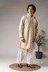 Beige Viscose Mens Kurta With Payjama - Detail View | Samyak Fashion