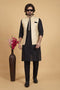 Black Banarasi Silk Mens Mans - Front View | Samyak Fashion
