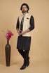 Black Banarasi Silk Mens Mans - Side View | Samyak Fashion