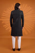 Black Computer Thread Work On Georgette Mens Premium Men's Sherwani - Side View | Samyak Fashion