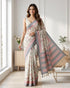 Black Cotton Silk Saree With Blouse - Front View | Samyak Fashion