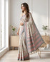 Black Cotton Silk Saree With Blouse - Back View | Samyak Fashion