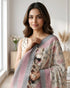 Black Cotton Silk Saree With Blouse - Side View | Samyak Fashion