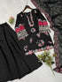 Black Crape Silk Salwar Suit - Close-up View | Samyak Fashion