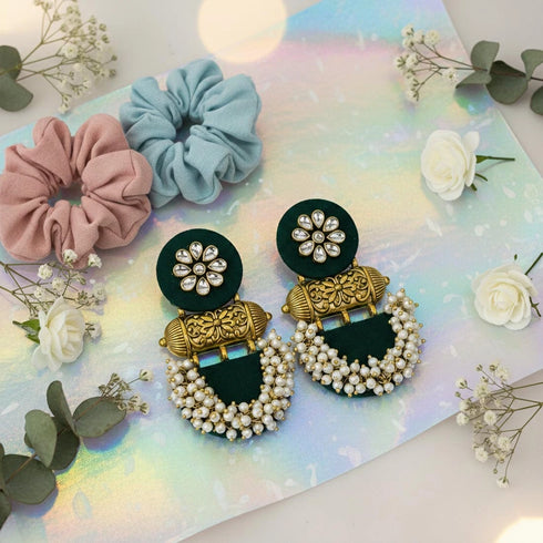 Black Earrings - Back View | Samyak Fashion