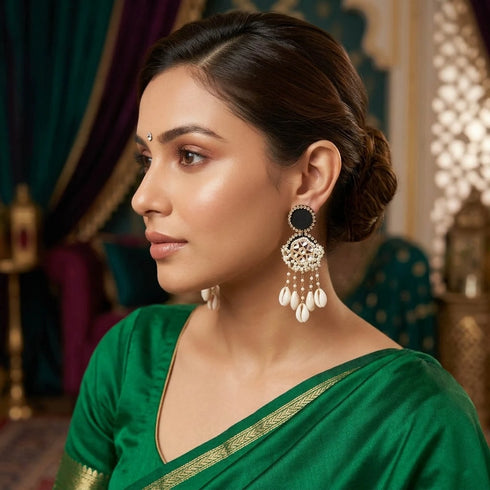 Black Earrings - Front View | Samyak Fashion