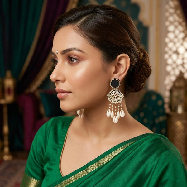 Black Earrings - Front View | Samyak Fashion