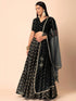 Black Georgette Lehenga Choli - Front View | Samyak Fashion