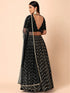 Black Georgette Lehenga Choli - Back View | Samyak Fashion