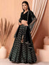 Black Georgette Lehenga Choli - Detail View | Samyak Fashion