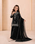 Black Heavy Fox Georgette Kid's Salwar Suit - Back View | Samyak Fashion