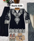 Black Heavy Fox Georgette Kid's Salwar Suit - Full View | Samyak Fashion