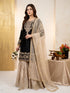 Black Heavy Gmy Silk Elegant Salwar Suit - Front View | Samyak Fashion