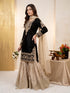 Black Heavy Gmy Silk Elegant Salwar Suit - Back View | Samyak Fashion