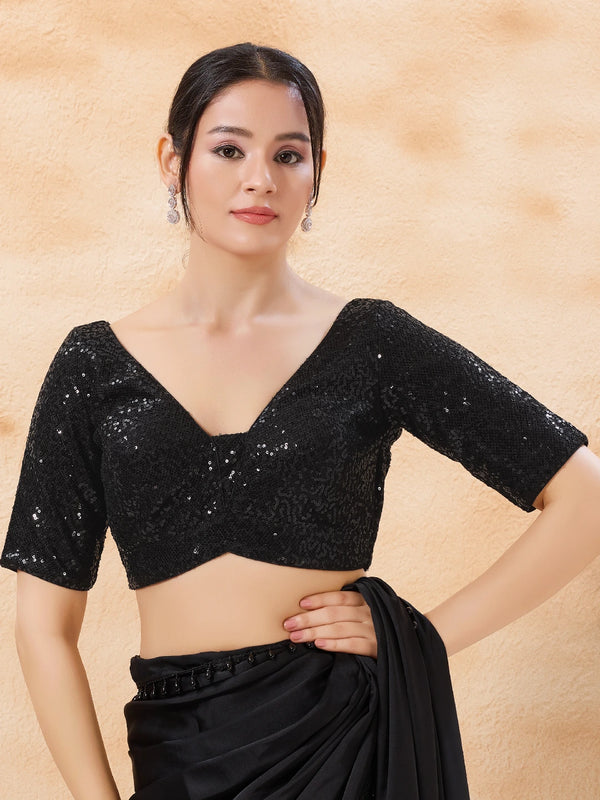 Black Imported Blouse - Front View | Samyak Fashion