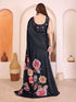 Black Manipuri Silk Elegant Party Wear Saree Collection With Blouse - Detail View | Samyak Fashion