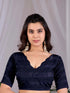 Black Monsoon Georgette Silk Party Wear Saree With Blouse - Styled View | Samyak Fashion