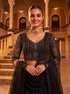 Black Net Lehenga Choli Designed Pattern Sequance,jari,thread Embroidered, Hand Work - Close-up View | Samyak Fashion