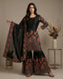 Black Pure Fendy Silk Elegant Salwar Suit - Back View | Samyak Fashion