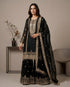Black Pure Fendy Silk Elegant Salwar Suit - Front View | Samyak Fashion