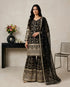 Black Pure Gmy Silk Elegant Salwar Suit - Front View | Samyak Fashion