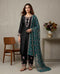 Black Pure Heavy Roman Glass Silk Elegant Salwar Suit - Front View | Samyak Fashion