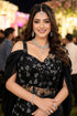 Black Real Premium Fandy Satin Party Wear Saree With Blouse - Back View | Samyak Fashion
