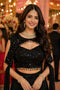 Black Real Premium Lycra Elegant Party Wear Ready To Wear Saree Collection With Blouse - Front View | Samyak Fashion