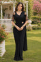 Black Real Premium Lycra Saree With Blouse - Front View | Samyak Fashion