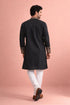 Black Rolex Silk Mens Kurta With Payjama - Back View | Samyak Fashion