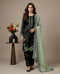 Black Roman Glass Silk Elegant Salwar Suit - Front View | Samyak Fashion