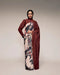 Black Satin Saree With Blouse - Front View | Samyak Fashion