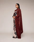 Black Satin Saree With Blouse - Back View | Samyak Fashion