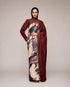 Black Satin Saree With Blouse - Detail View | Samyak Fashion