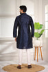 Blue Art Silk Mens Kurta With Payjama - Back View | Samyak Fashion