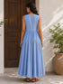 Blue Cotton Gown - Side View | Samyak Fashion