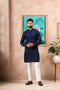 Blue Cotton Mens Kurta With Payjama - Front View | Samyak Fashion