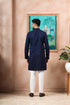 Blue Cotton Mens Kurta With Payjama - Back View | Samyak Fashion