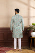 Blue Cotton Mens Kurta With Payjama - Back View | Samyak Fashion