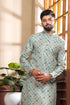 Blue Cotton Mens Kurta With Payjama - Close-up View | Samyak Fashion