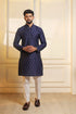 Blue Cotton Mens Kurta With Payjama - Front View | Samyak Fashion
