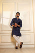 Blue Cotton Mens Kurta With Payjama - Detail View | Samyak Fashion