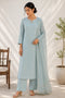 Blue Cotton Salwar Suit - Front View | Samyak Fashion